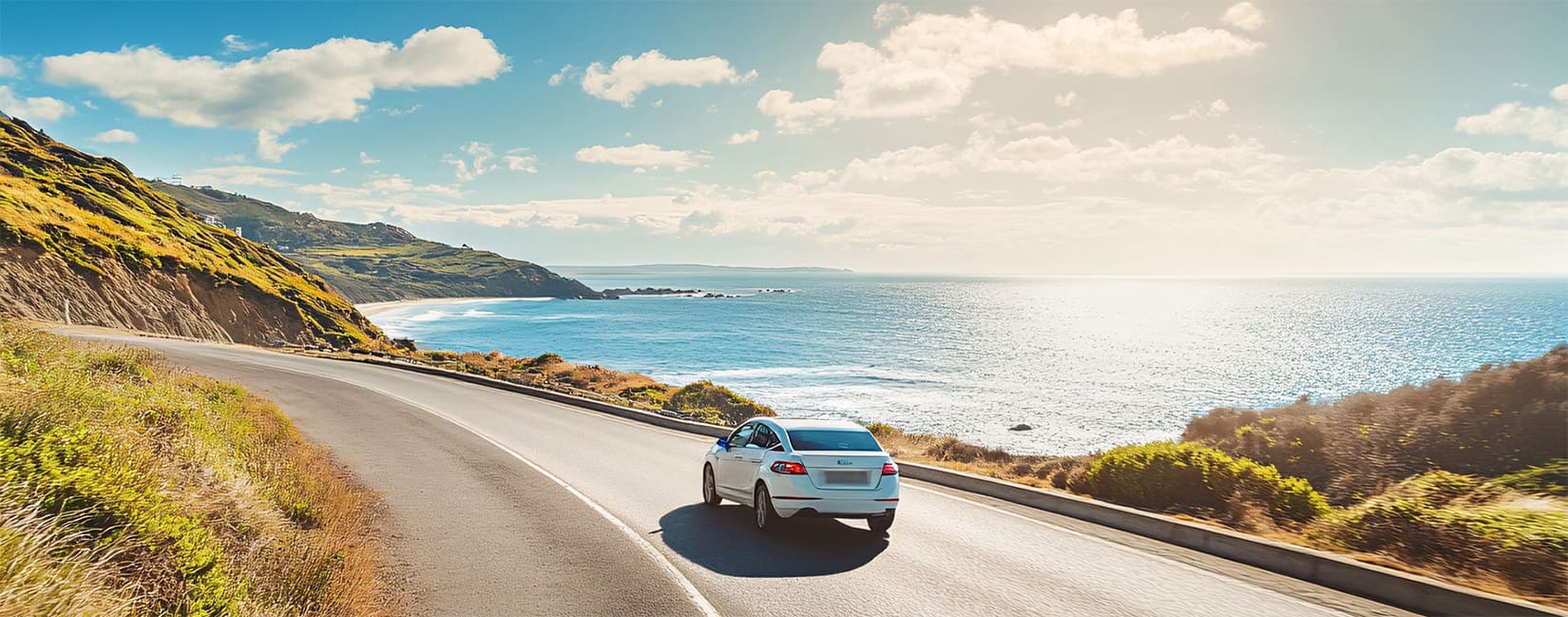 海辺をドライブ